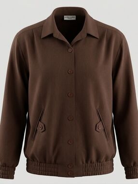 Vintage 90s Alfred Dunner Bomber Style Brown Jacket Size 16 Petite